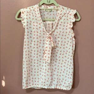 White Blouse with Anchors